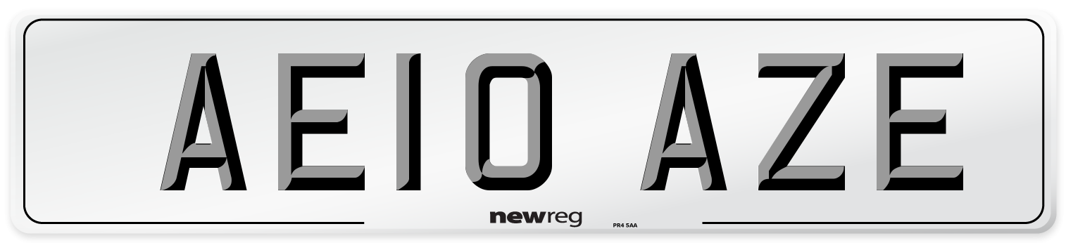 AE10 AZE Number Plate from New Reg